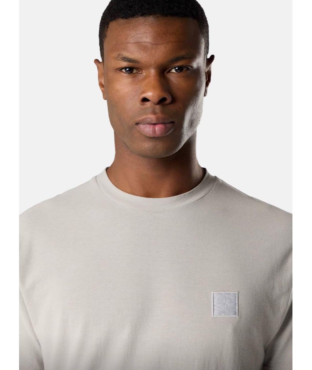STONE ISLAND Серая хлопковая футболка, фото 5