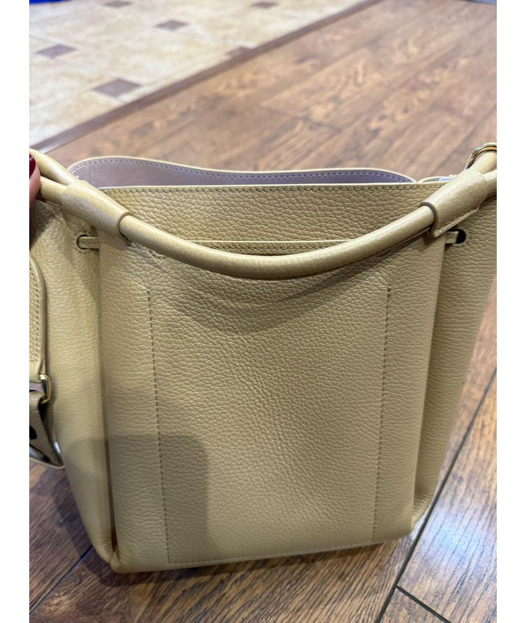 COCCINELLE Бежевая кожаная сумка тоут, фото 3