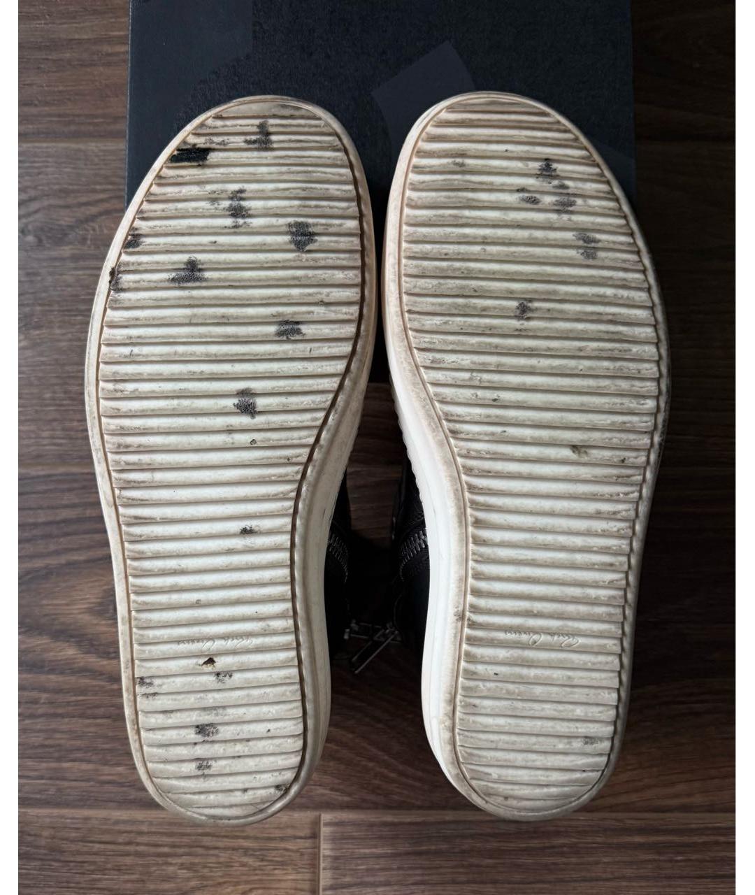 RICK OWENS Черные кожаные высокие кроссовки / кеды, фото 7