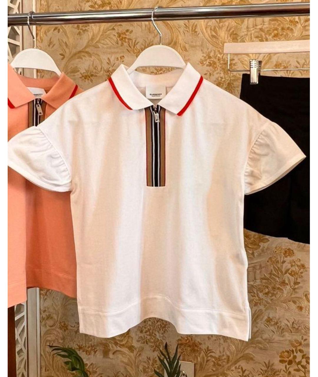 BURBERRY Белый хлопковый детская футболка / топ, фото 7