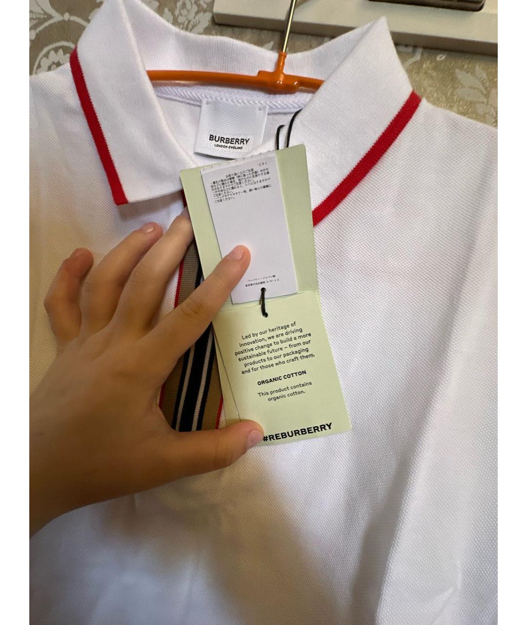 BURBERRY Белый хлопковый детская футболка / топ, фото 5