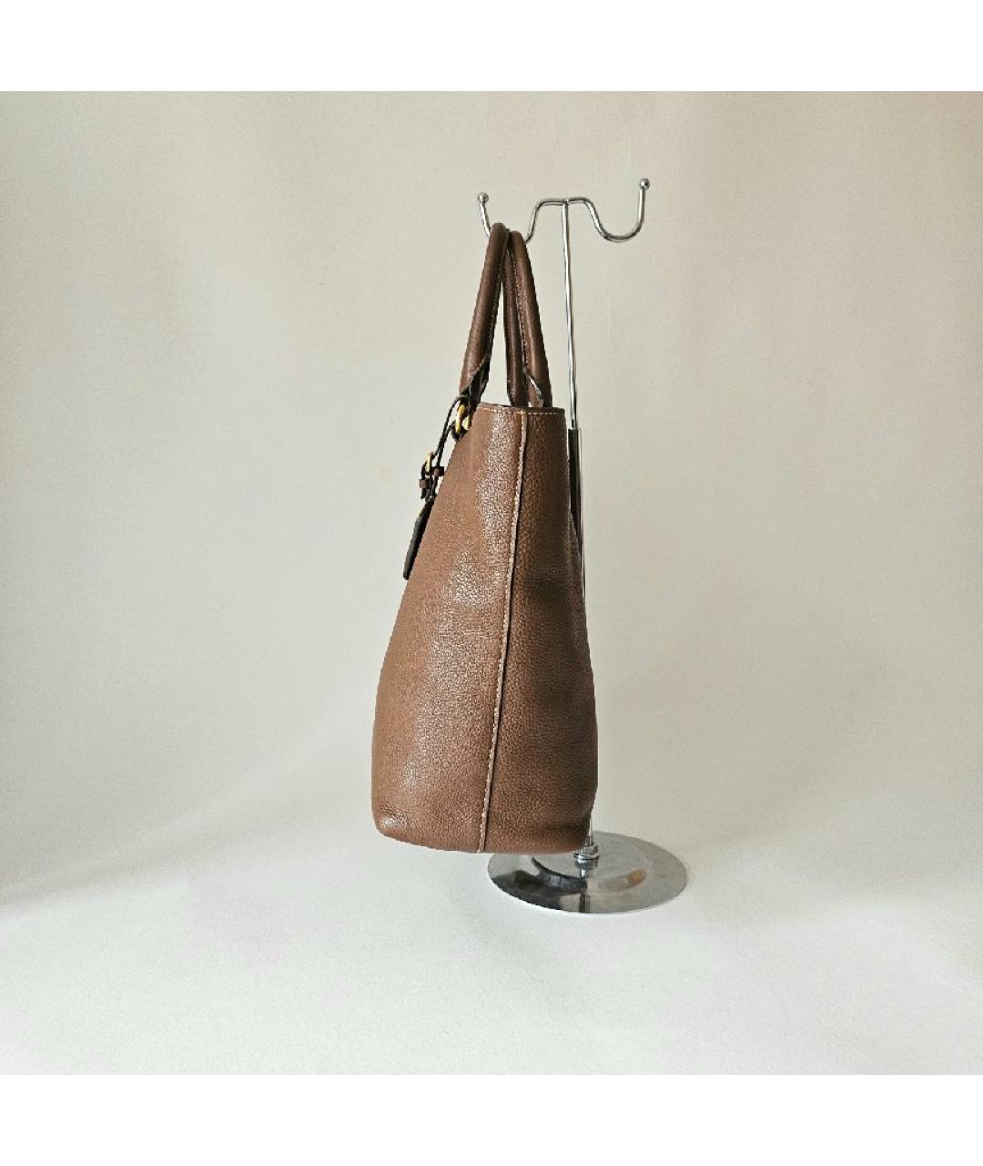 PRADA Коричневая кожаная сумка тоут, фото 2