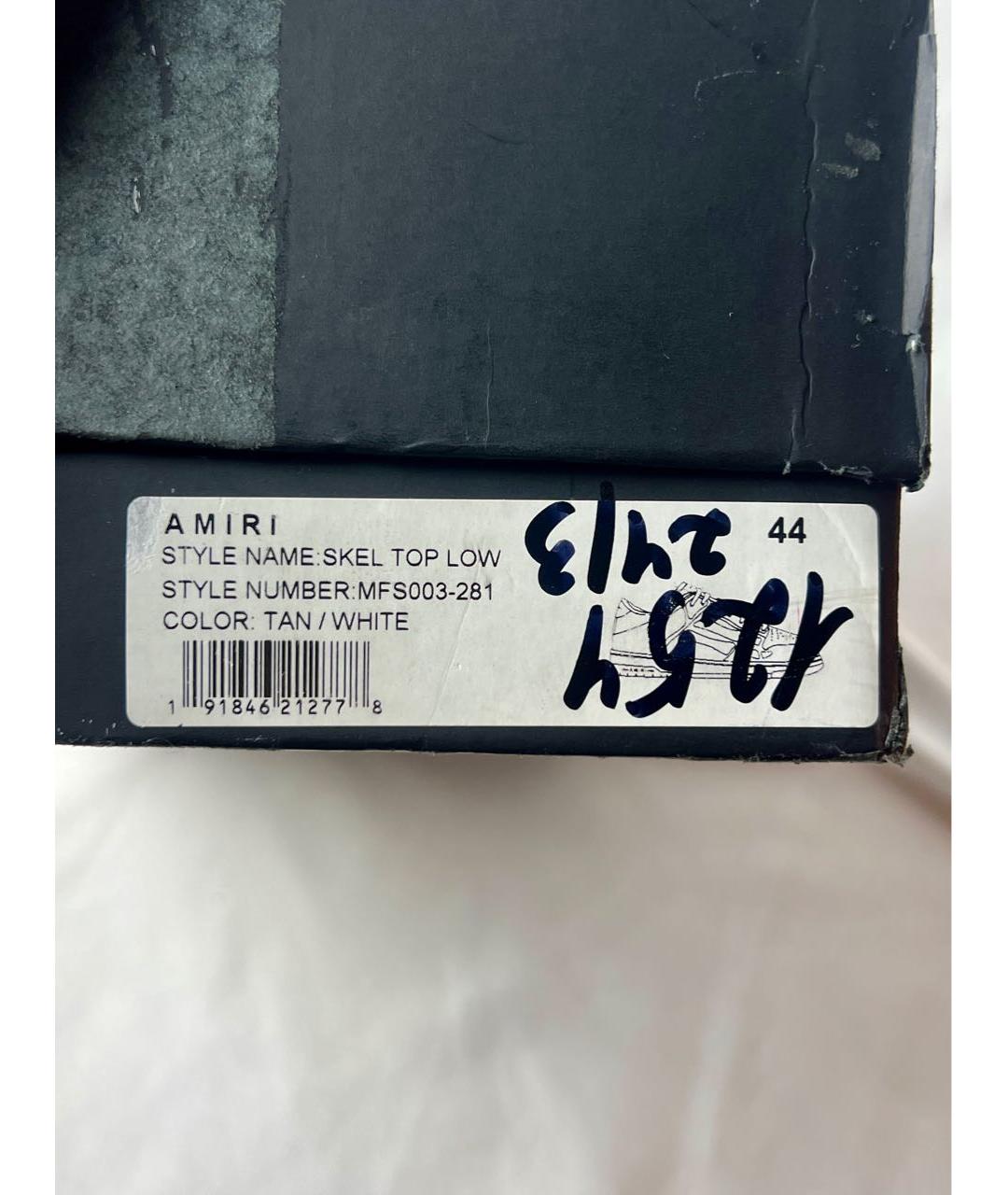 AMIRI Бежевые кожаные низкие кроссовки / кеды, фото 5