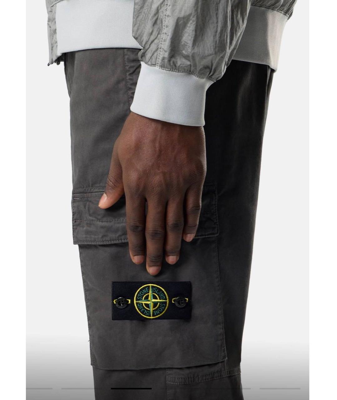 STONE ISLAND Антрацитовые хлопковые повседневные брюки, фото 5
