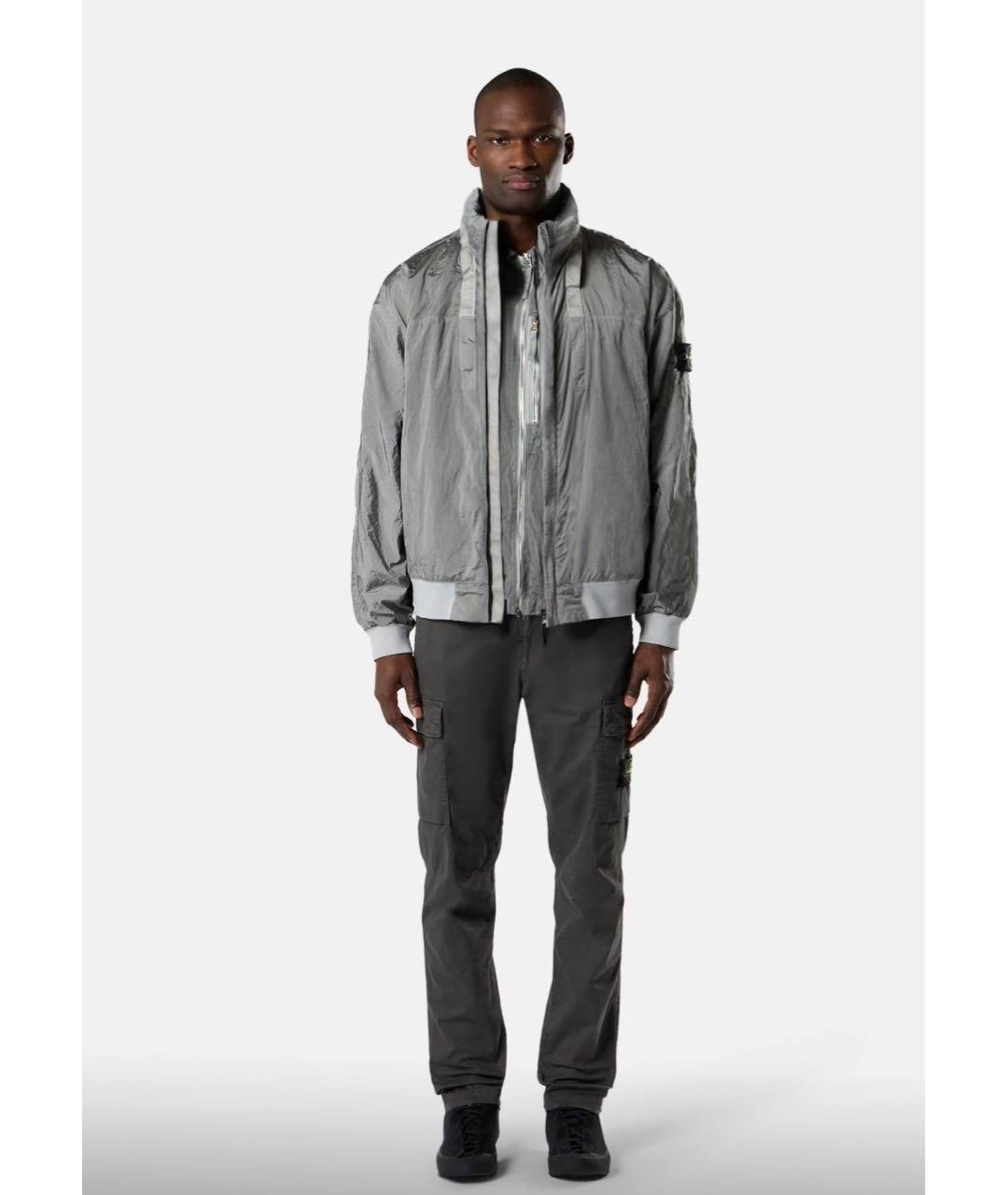 STONE ISLAND Антрацитовые хлопковые повседневные брюки, фото 3