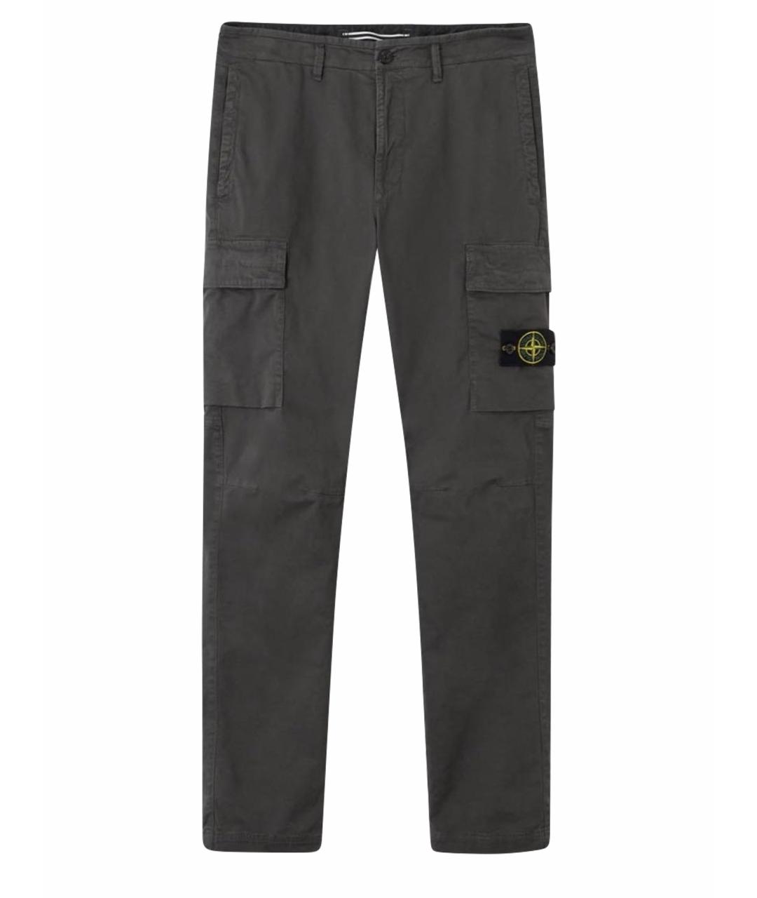 STONE ISLAND Антрацитовые хлопковые повседневные брюки, фото 1