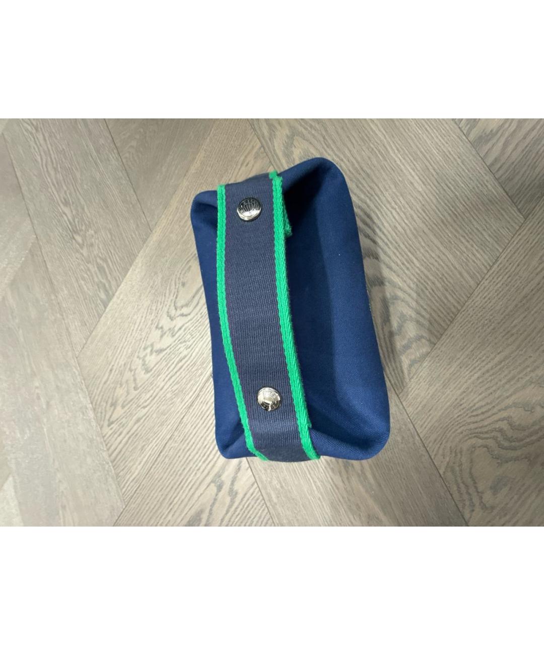 HERMES Синяя хлопковая косметичка, фото 3