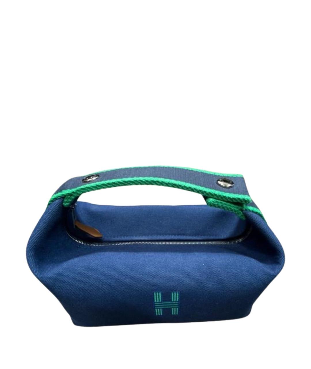 HERMES Синяя хлопковая косметичка, фото 1