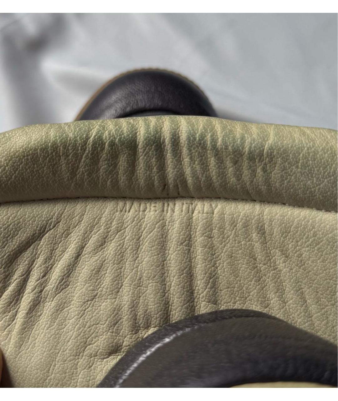 MAISON MARGIELA Антрацитовые кожаные высокие кроссовки / кеды, фото 5