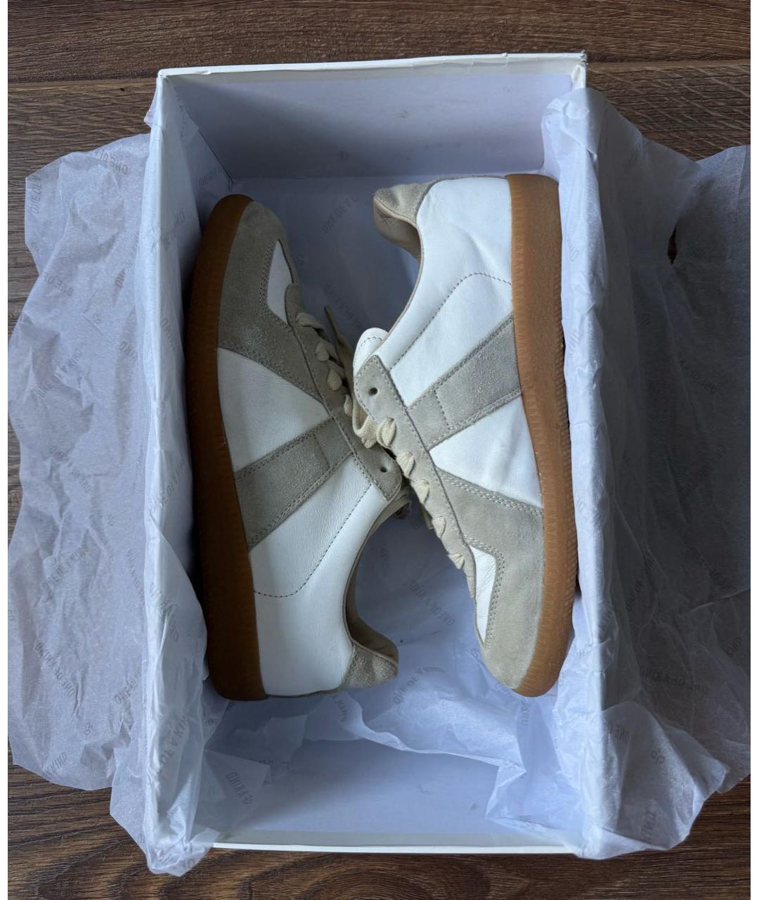 MAISON MARGIELA Белые кожаные кеды, фото 5