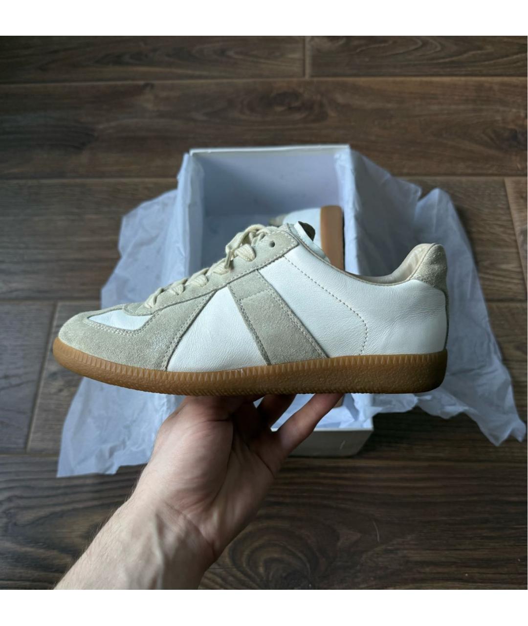 MAISON MARGIELA Белые кожаные кеды, фото 8