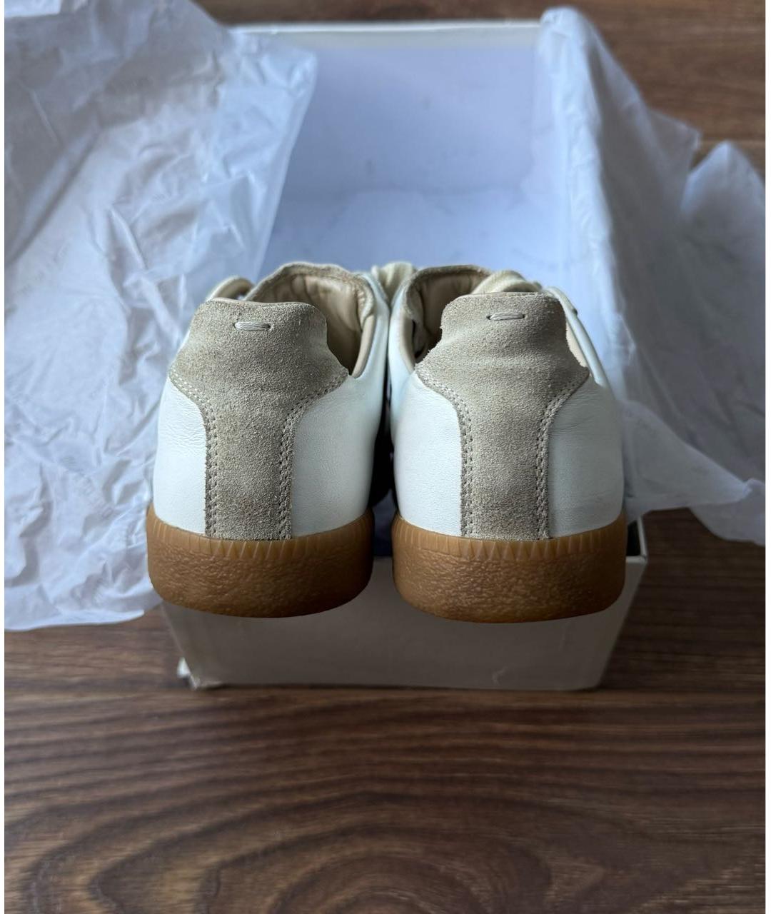 MAISON MARGIELA Белые кожаные кеды, фото 4