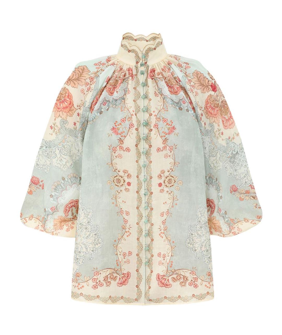 ZIMMERMANN Голубой льняной костюм с брюками, фото 9