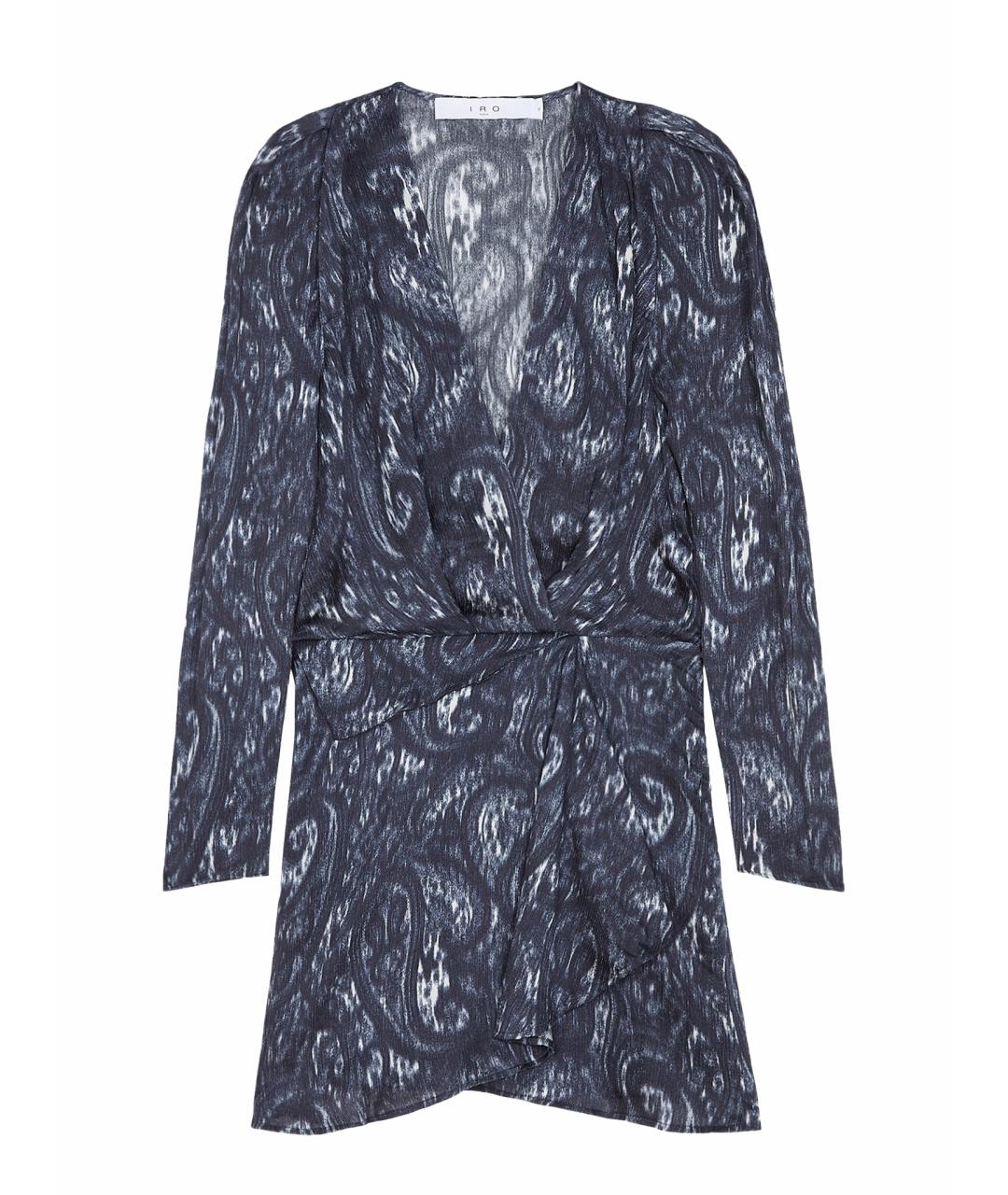 IRO Антрацитовое шелковое коктейльное платье, фото 1