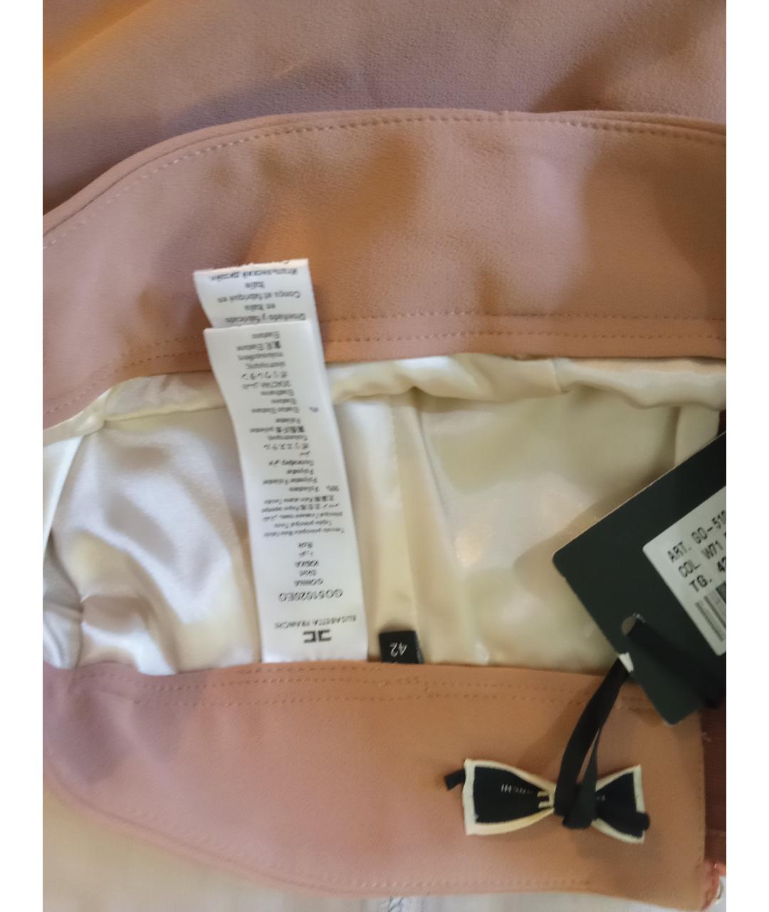 ELISABETTA FRANCHI Бежевая полиэстеровая юбка миди, фото 5