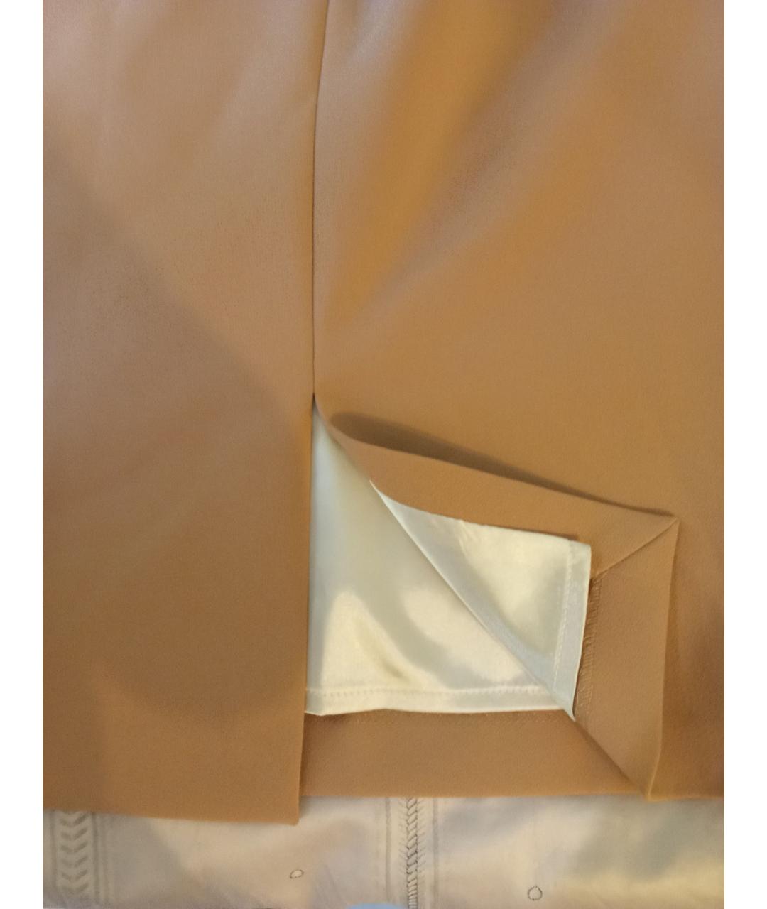 ELISABETTA FRANCHI Бежевая полиэстеровая юбка миди, фото 3