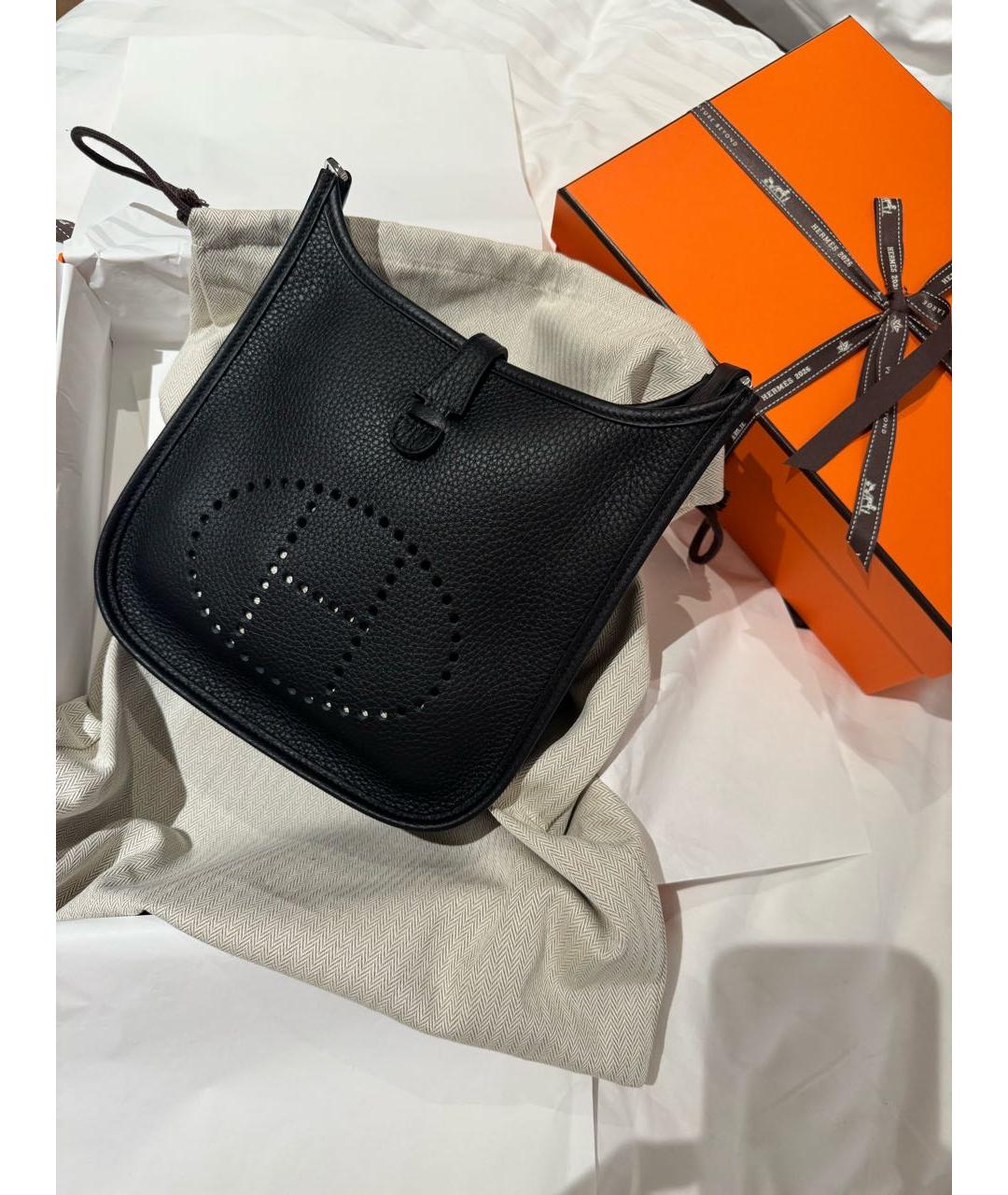 HERMES Черная кожаная сумка через плечо, фото 2