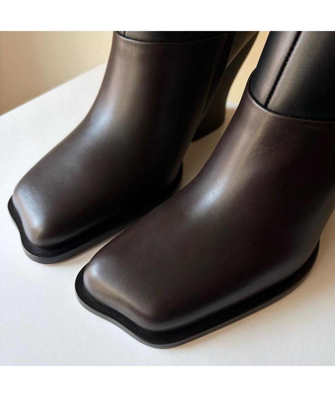 LOEWE Коричневые кожаные ботинки, фото 6