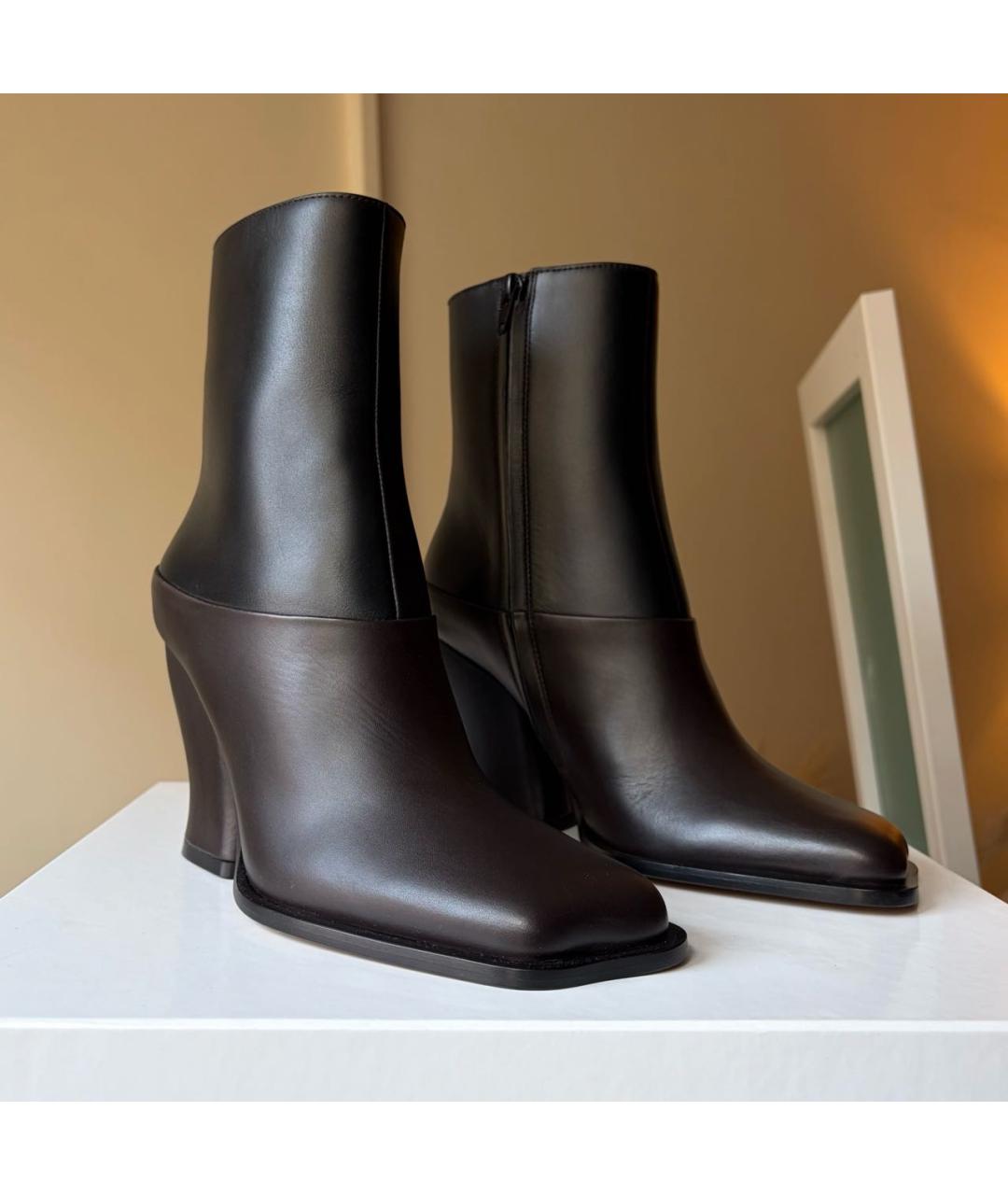 LOEWE Коричневые кожаные ботинки, фото 2