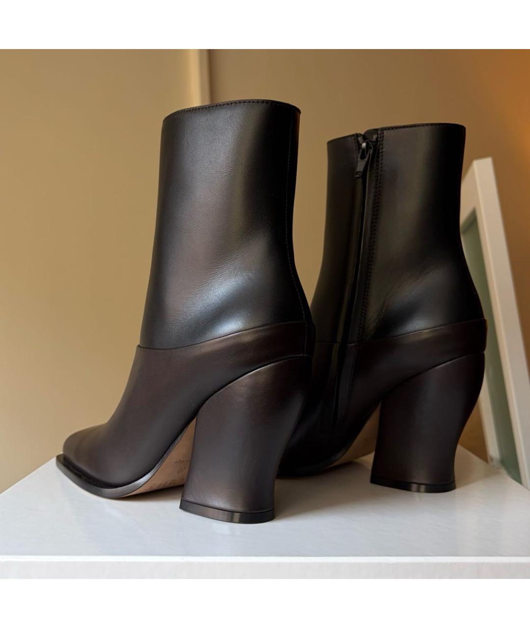 LOEWE Коричневые кожаные ботинки, фото 4