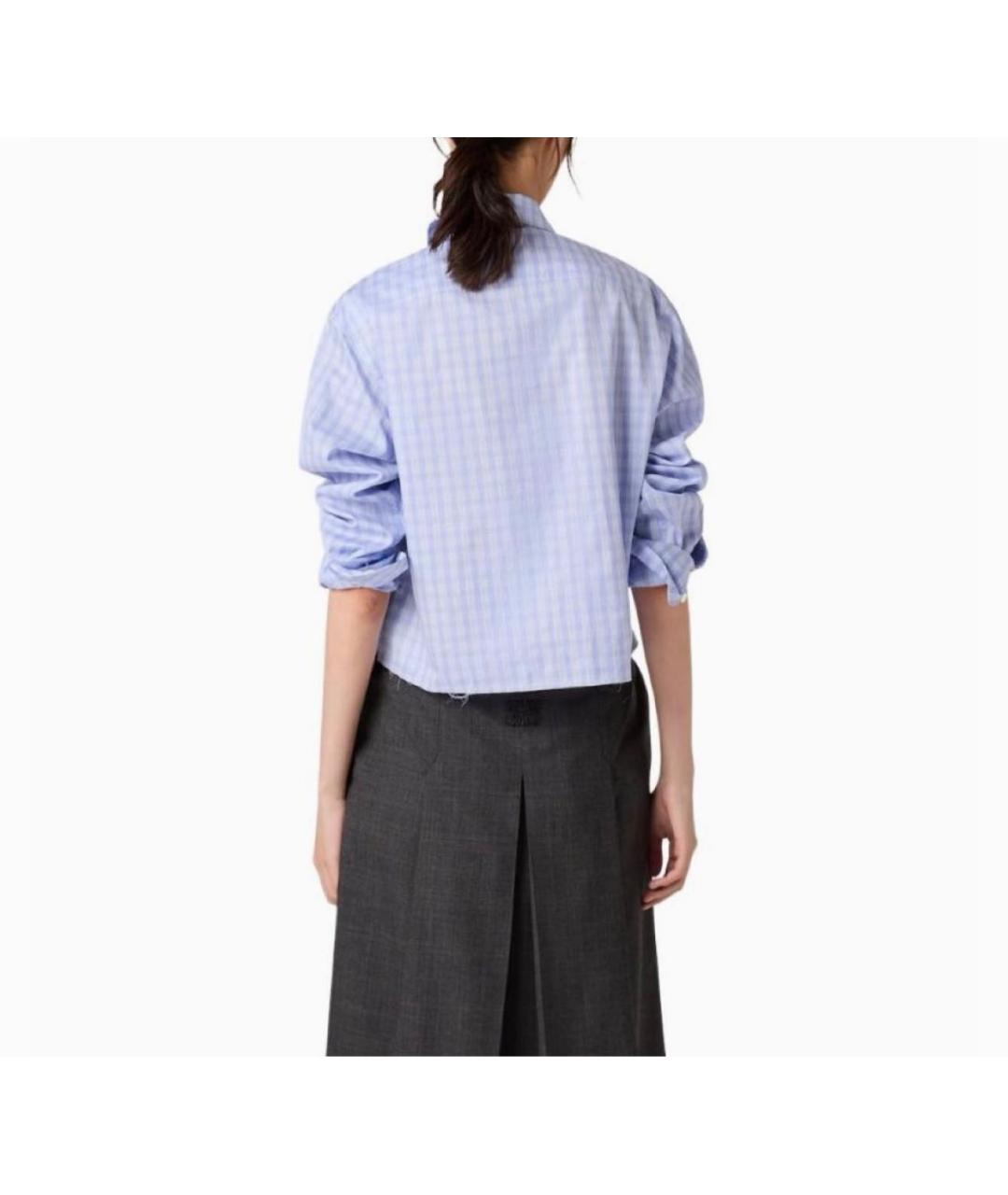 MIU MIU Голубая хлопковая рубашка, фото 3