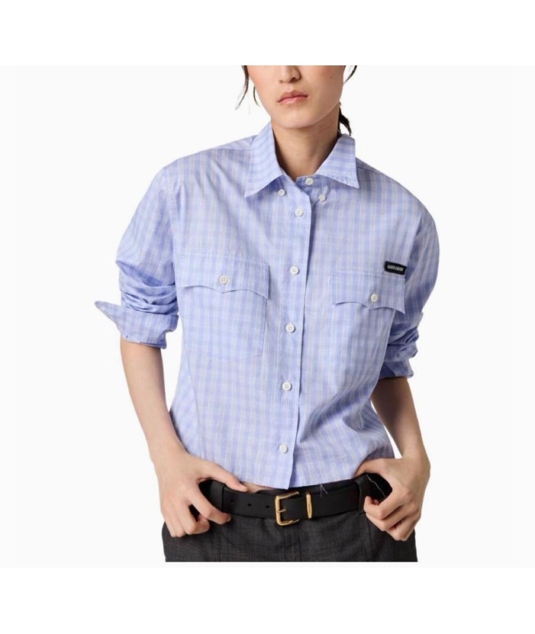 MIU MIU Голубая хлопковая рубашка, фото 2