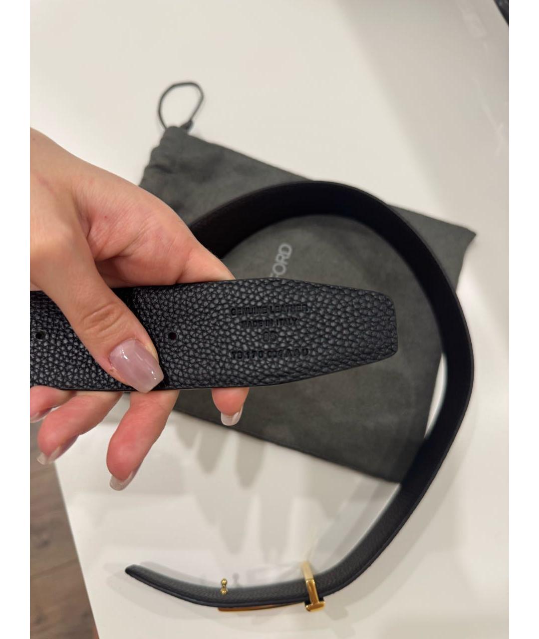 TOM FORD Черный кожаный ремень, фото 3