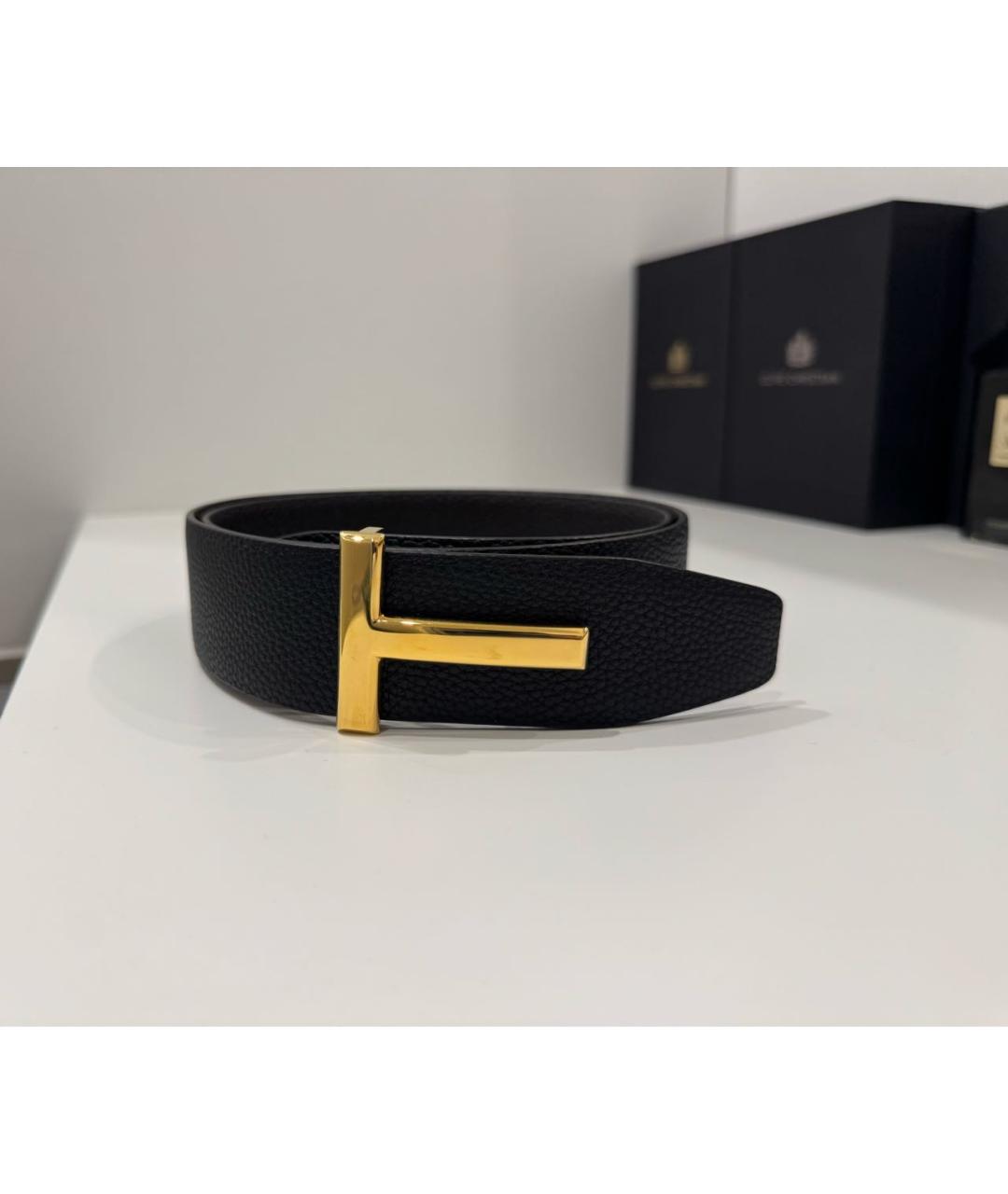 TOM FORD Черный кожаный ремень, фото 4