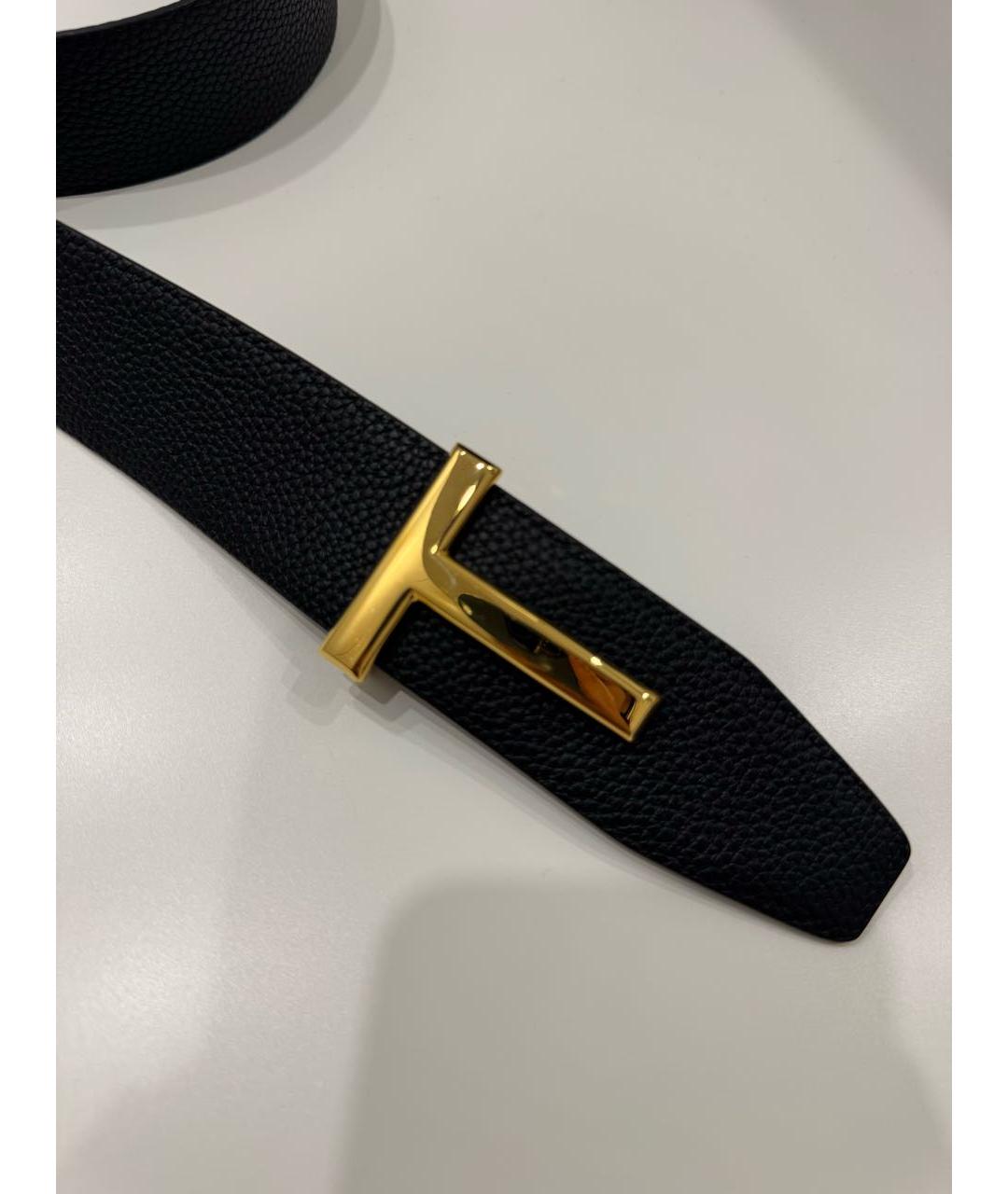 TOM FORD Черный кожаный ремень, фото 2