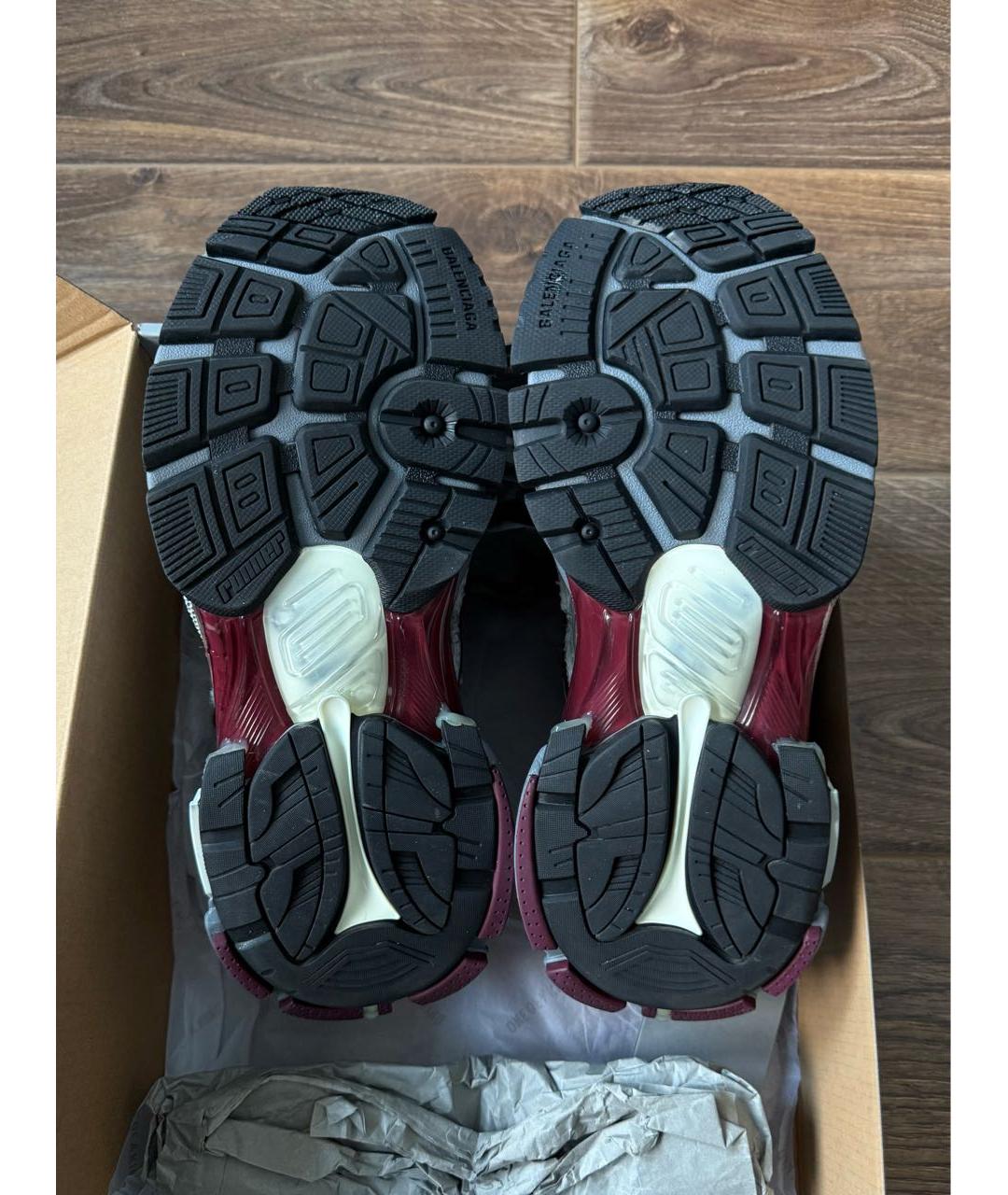 BALENCIAGA Бордовые текстильные кроссовки, фото 6