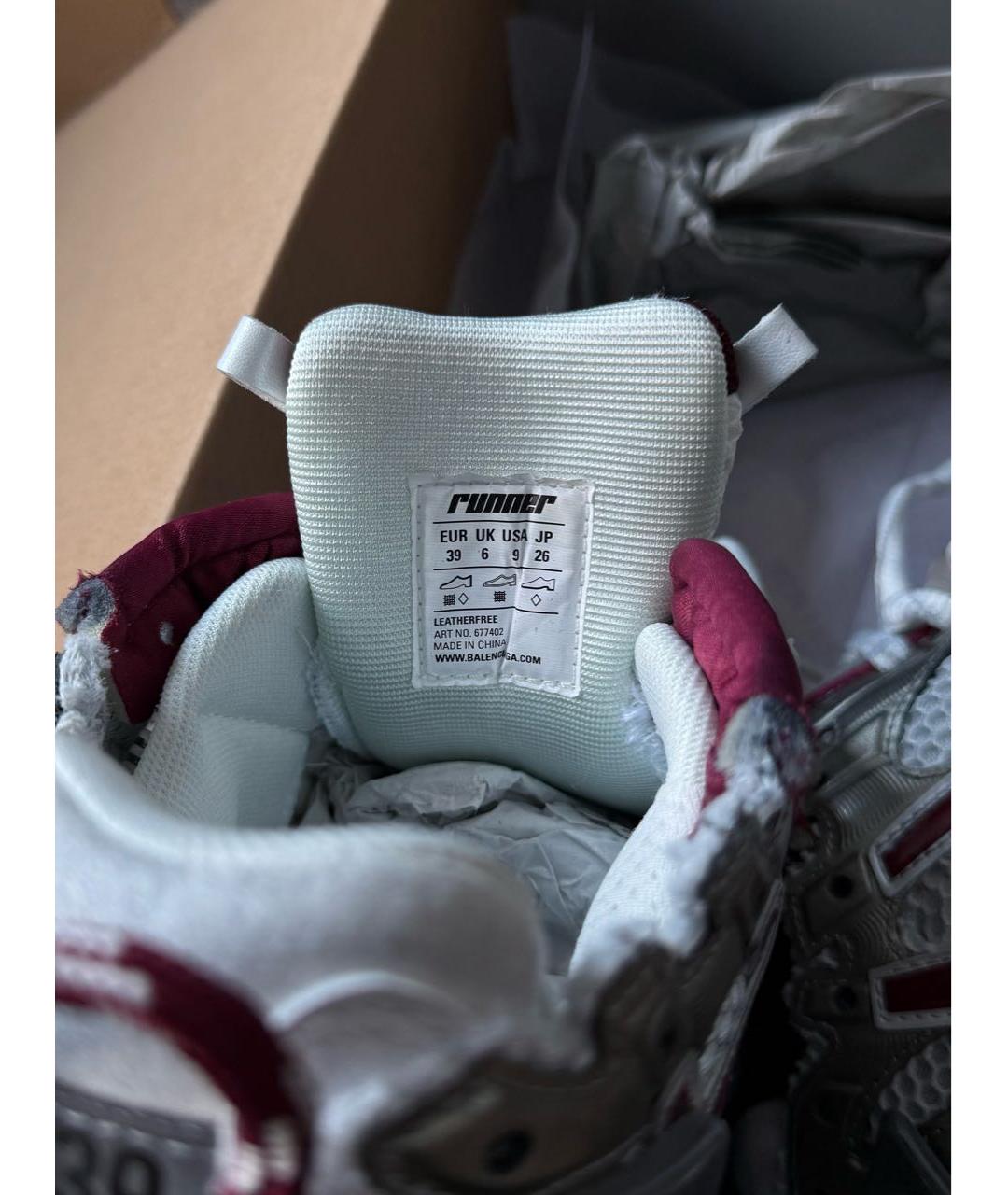 BALENCIAGA Бордовые текстильные кроссовки, фото 5