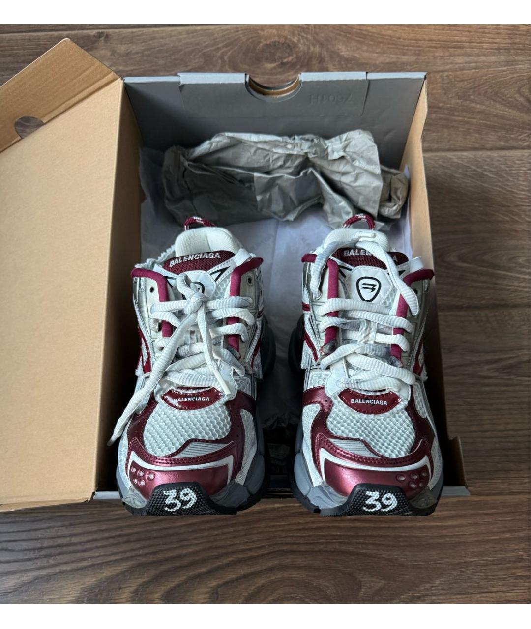 BALENCIAGA Бордовые текстильные кроссовки, фото 2