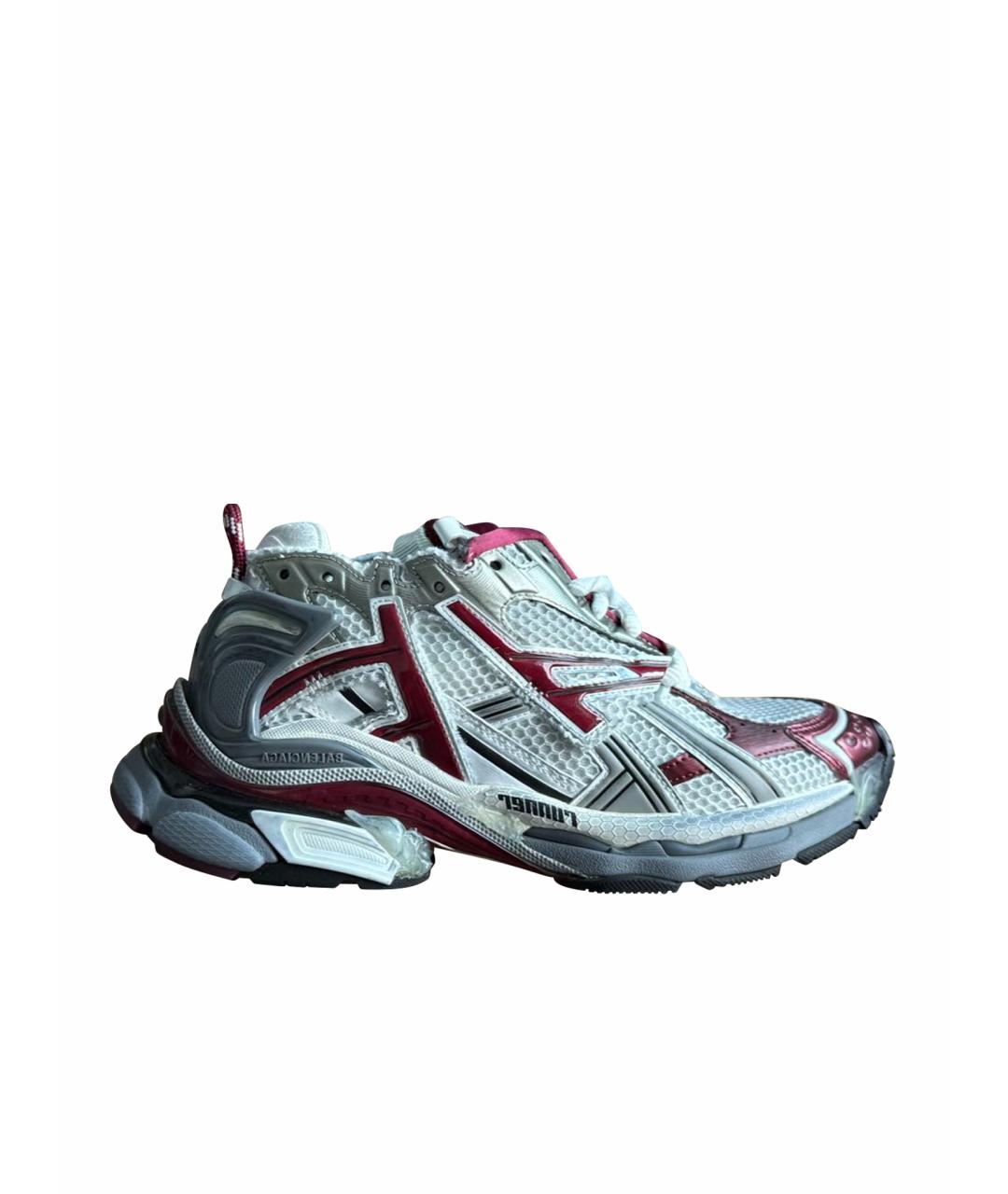 BALENCIAGA Бордовые текстильные кроссовки, фото 1