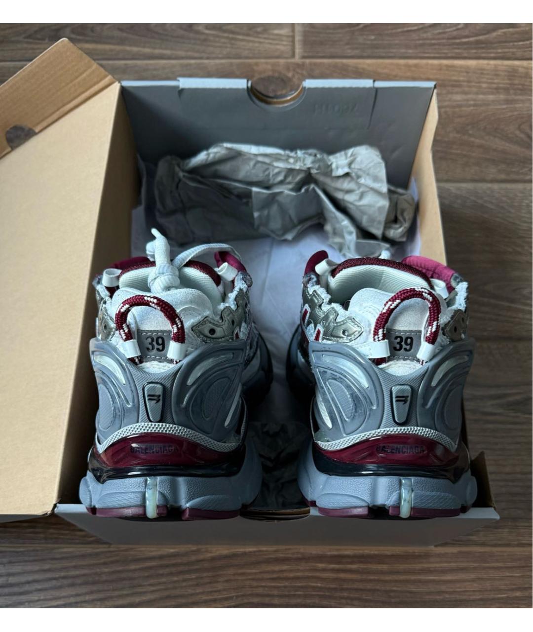 BALENCIAGA Бордовые текстильные кроссовки, фото 4