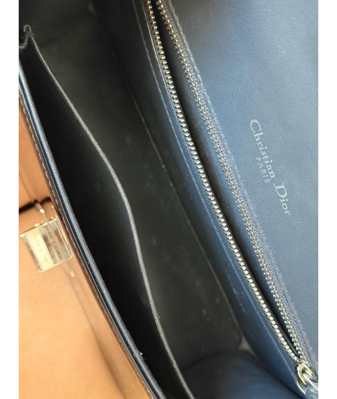 CHRISTIAN DIOR Черная кожаная сумка через плечо, фото 4