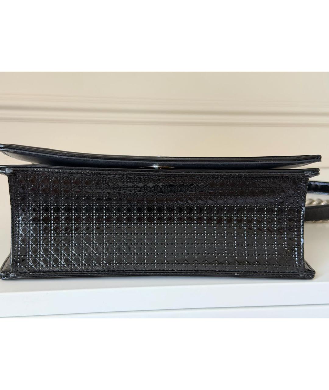 CHRISTIAN DIOR Черная кожаная сумка через плечо, фото 7