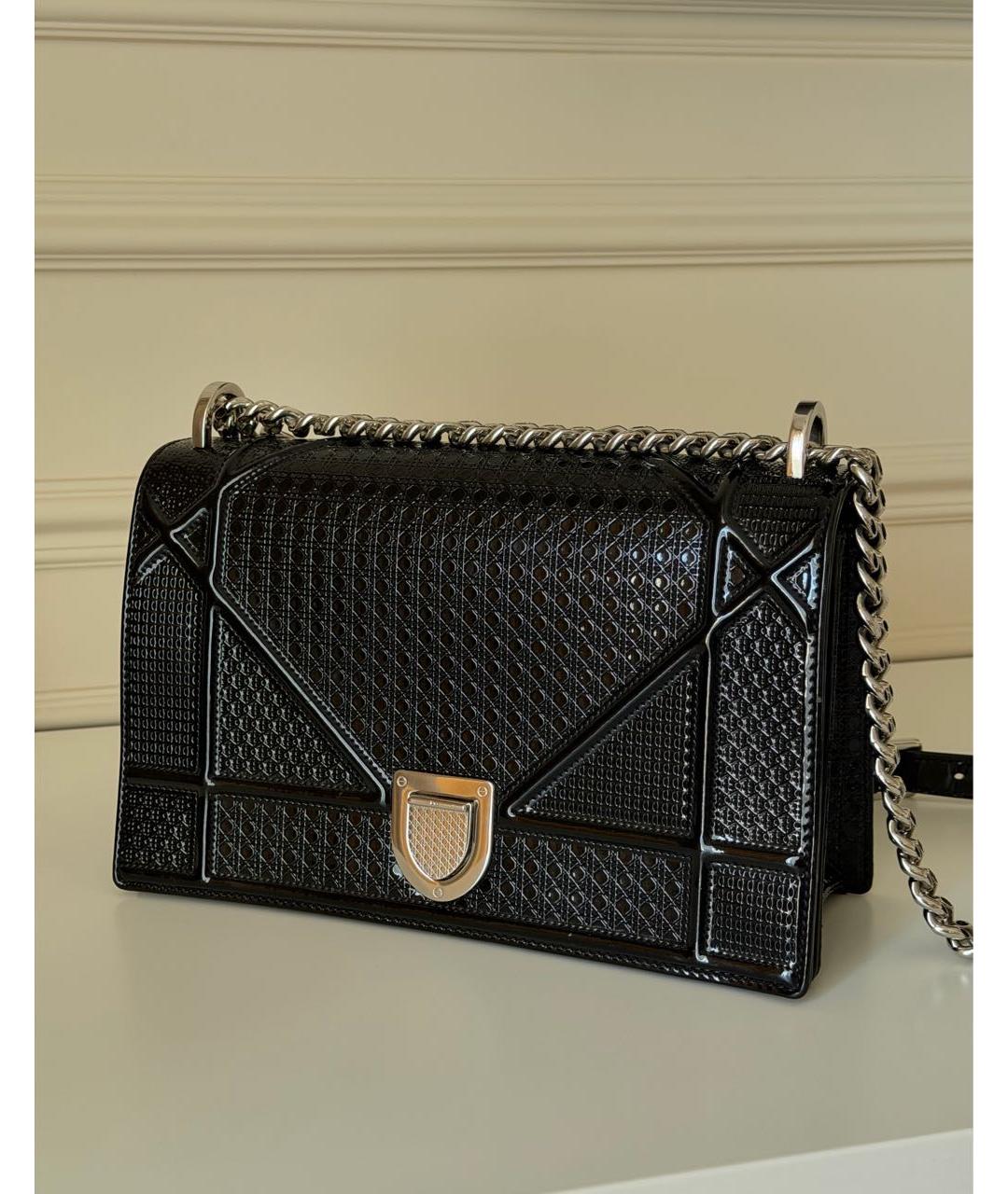 CHRISTIAN DIOR Черная кожаная сумка через плечо, фото 2