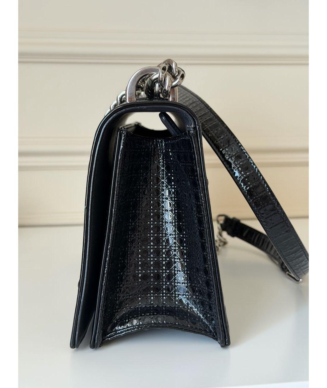 CHRISTIAN DIOR Черная кожаная сумка через плечо, фото 6