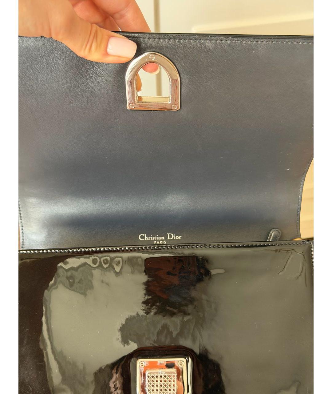CHRISTIAN DIOR Черная кожаная сумка через плечо, фото 8