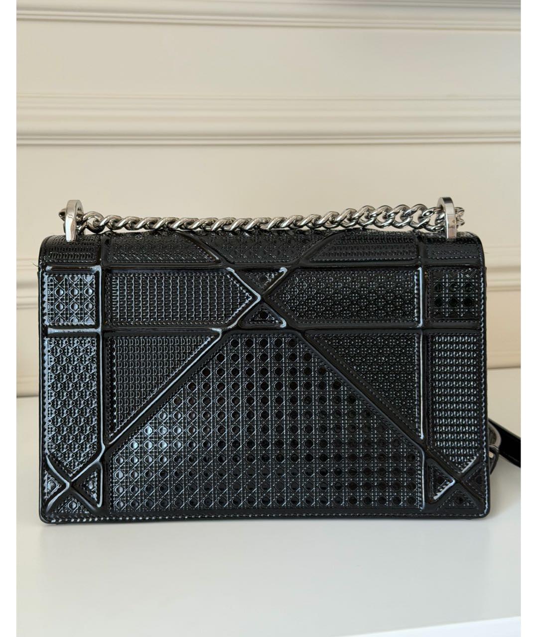 CHRISTIAN DIOR Черная кожаная сумка через плечо, фото 3