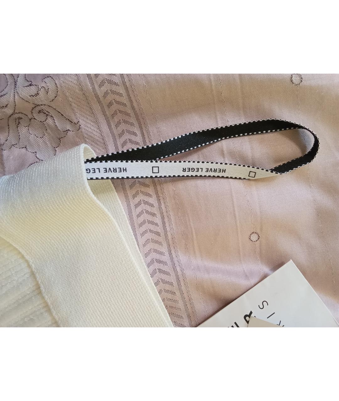 HERVE LEGER Белая вискозная юбка миди, фото 8