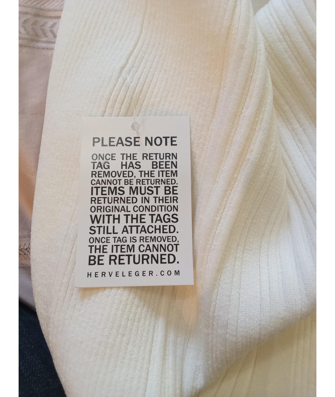 HERVE LEGER Белая вискозная юбка миди, фото 4