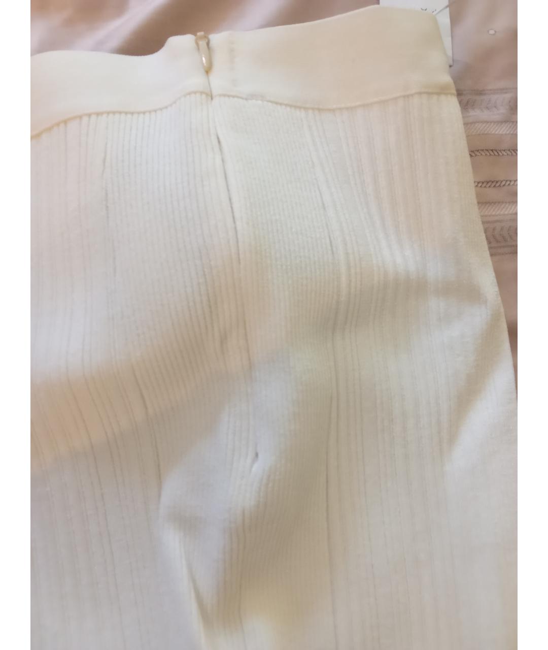 HERVE LEGER Белая вискозная юбка миди, фото 5