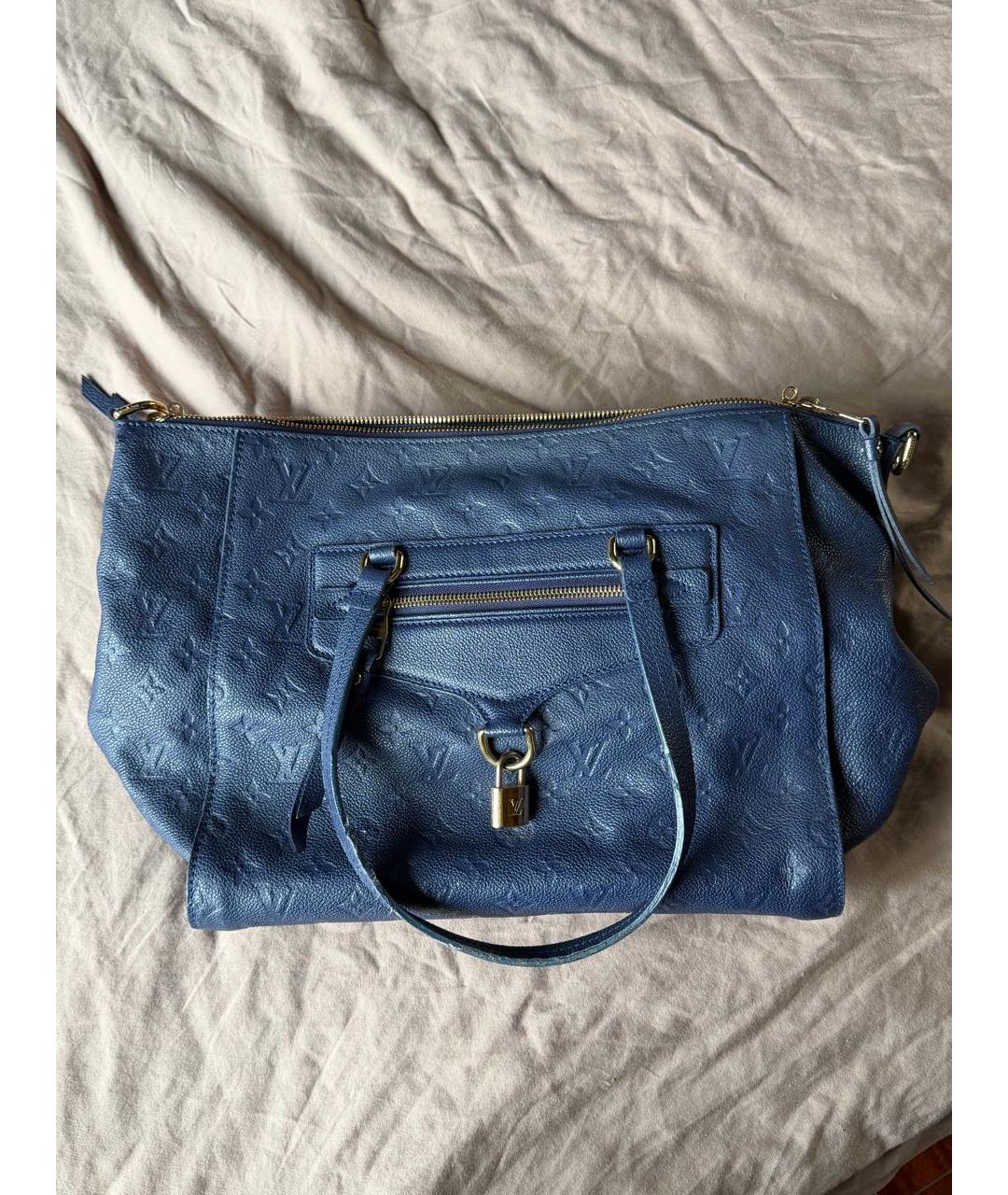 LOUIS VUITTON Синяя кожаная сумка тоут, фото 4
