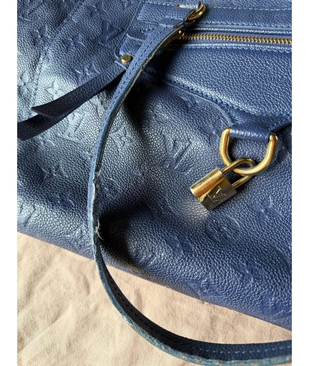 LOUIS VUITTON Синяя кожаная сумка тоут, фото 7