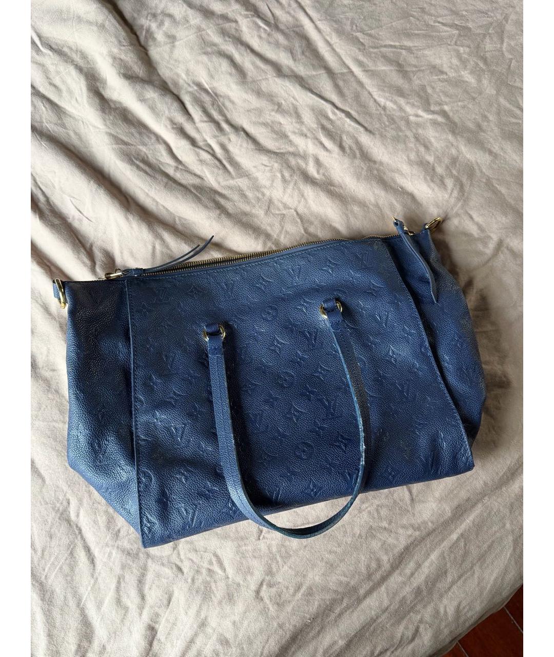 LOUIS VUITTON Синяя кожаная сумка тоут, фото 5