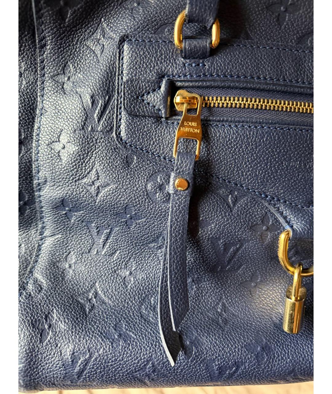 LOUIS VUITTON Синяя кожаная сумка тоут, фото 6