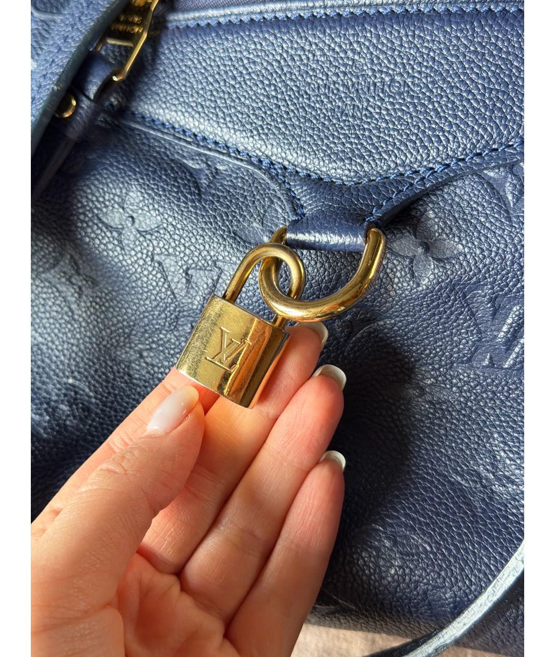 LOUIS VUITTON Синяя кожаная сумка тоут, фото 2