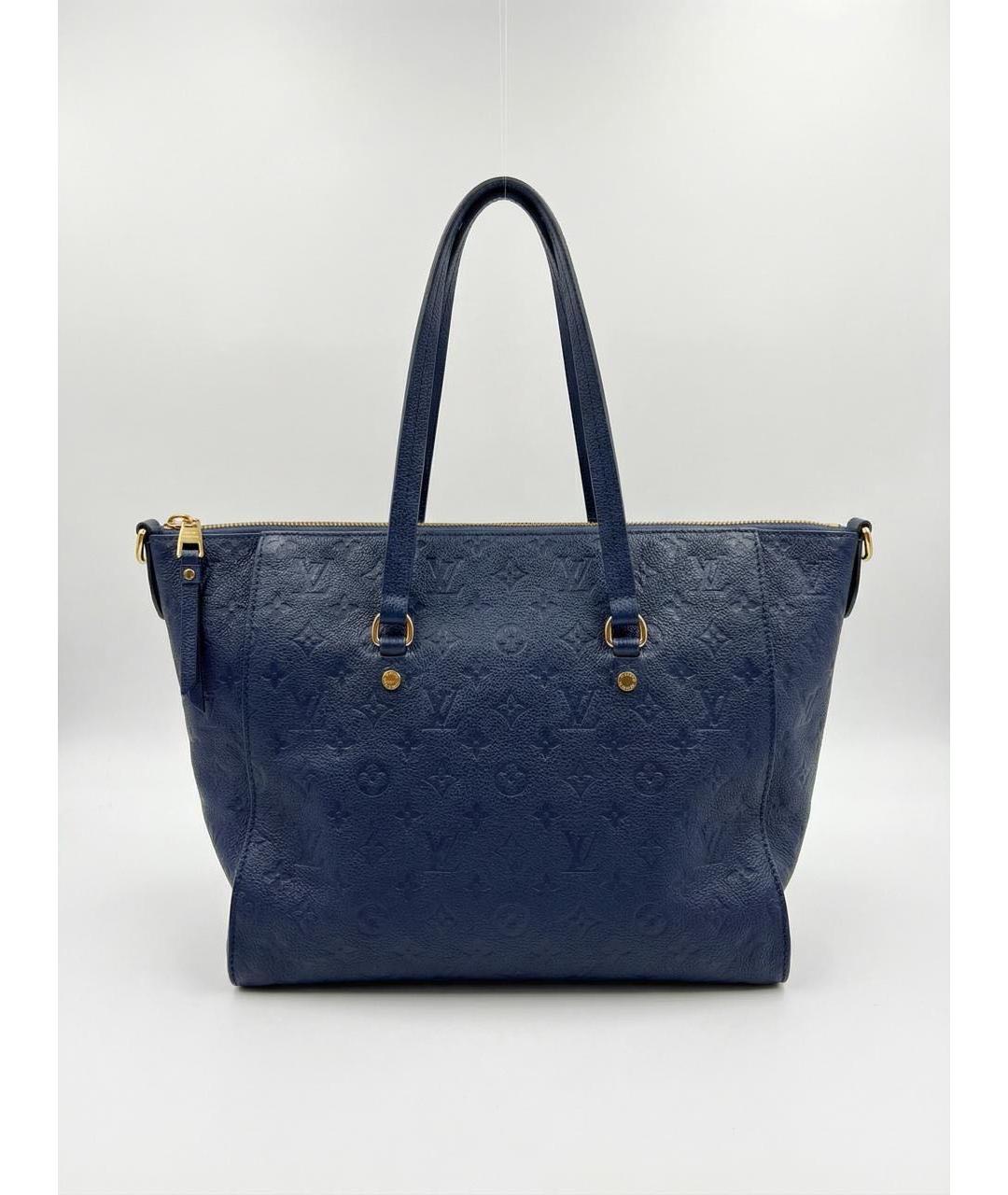 LOUIS VUITTON Синяя кожаная сумка тоут, фото 8