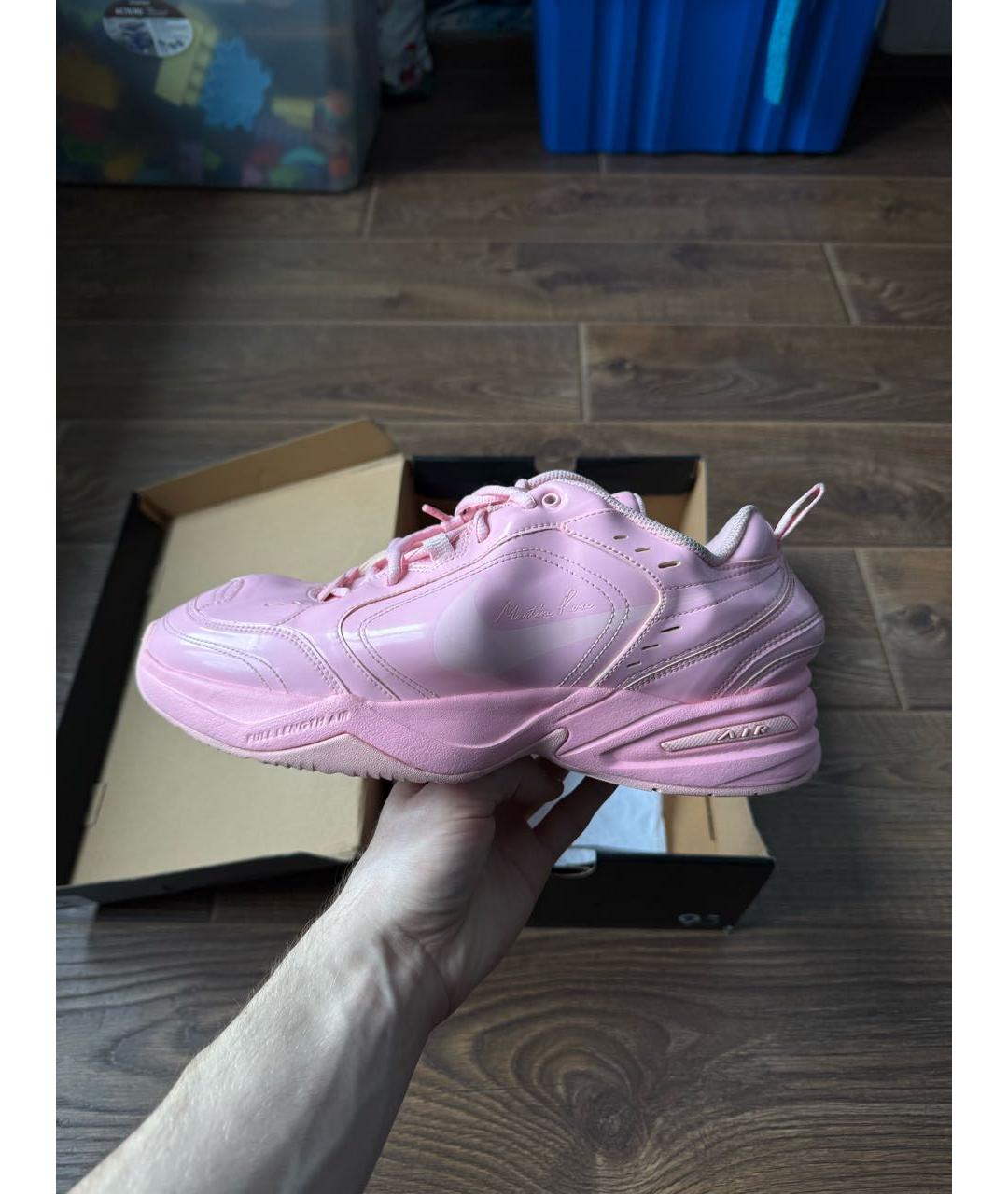 MARTINE ROSE Розовые кожаные низкие кроссовки / кеды, фото 7